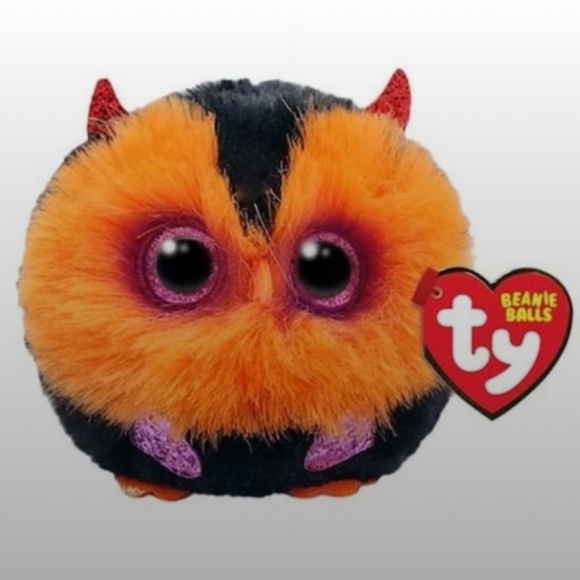Ty Puffies (Beanie Balls) - WHODINI the 2023 Halloween Orange Owl (3 inch) - Picture 1 of 12